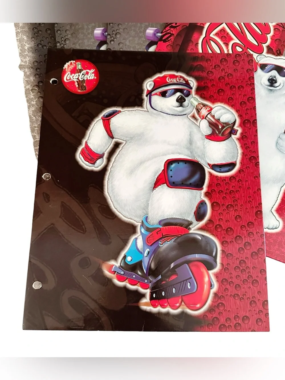Coca-Cola Polar Bear Vintage 90s School Notebook Folders Lot of (5)